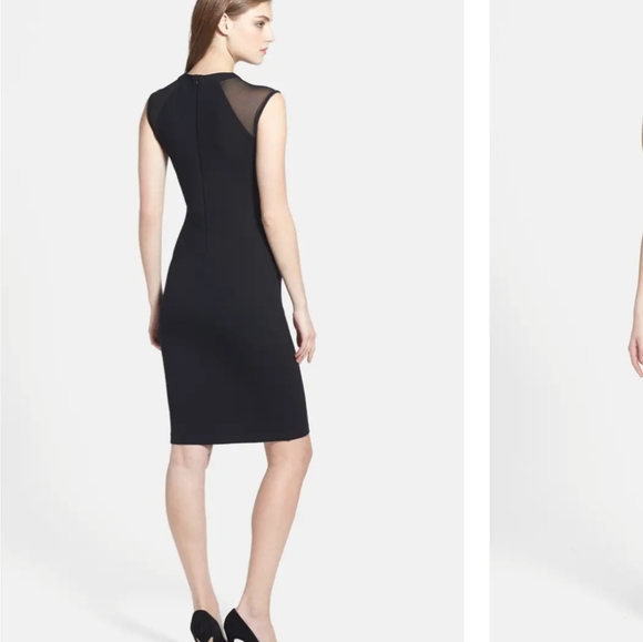 French Connection Viven Mesh Paneled Sheath Dress - Picture 5 of 12